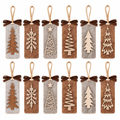 Rustic Farmhouse Wooden Christmas Ornaments – 12 Pack — product