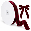 Burgundy Velvet Christmas Ribbon – 1 Inch, 10 Yards — product