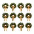 Pine Candle Rings with Khaki Velvet Bows – 12 Pack — product