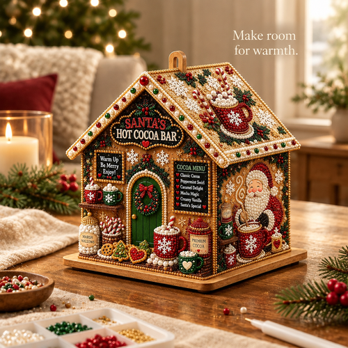 3D Christmas House Diamond Art Craft Kit — in use
