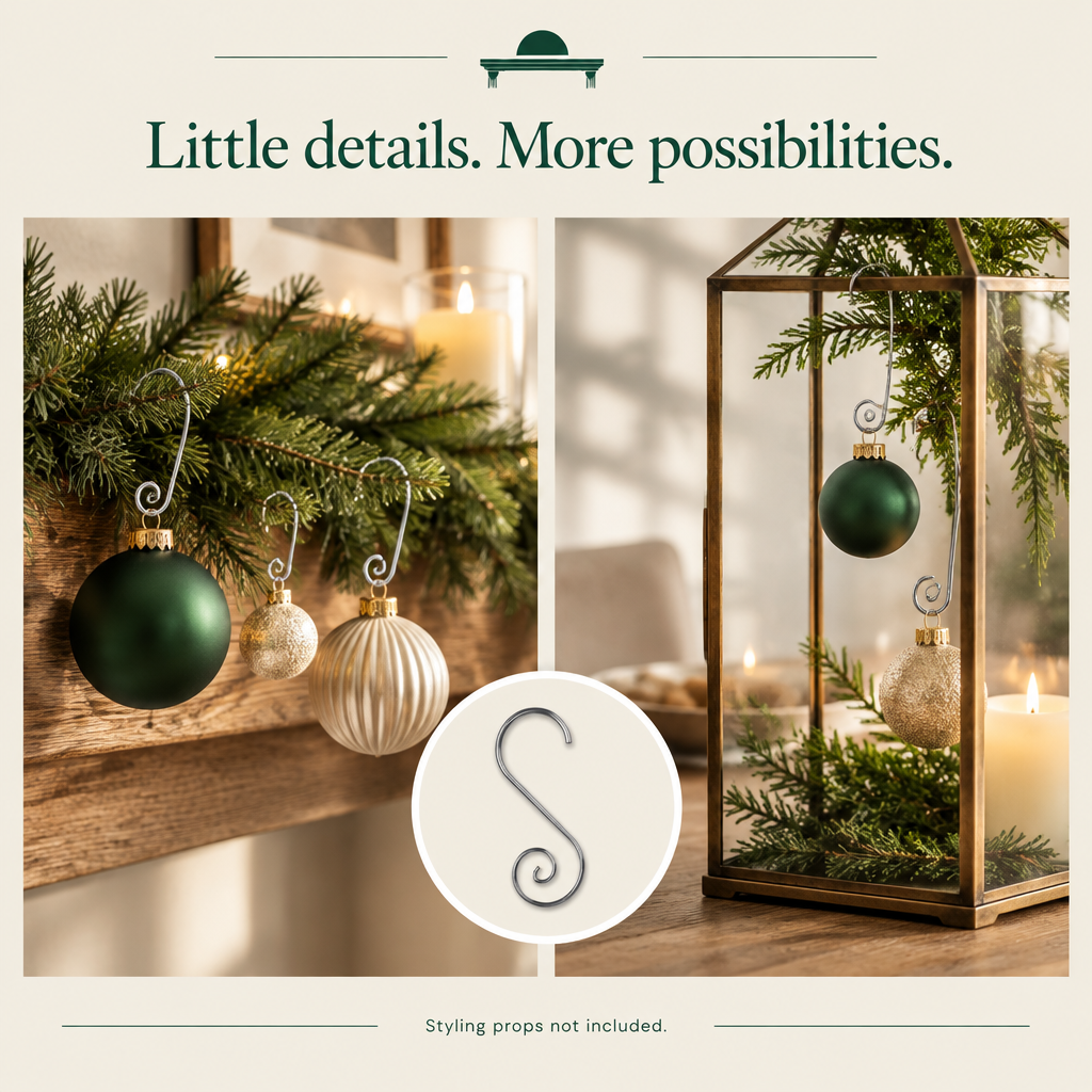 Silver S-Shaped Christmas Ornament Hooks – 120 Pack, 2 in — decorating ideas
