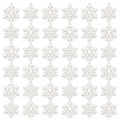 White Glitter Snowflake Christmas Ornaments – 36 Piece Set — product view