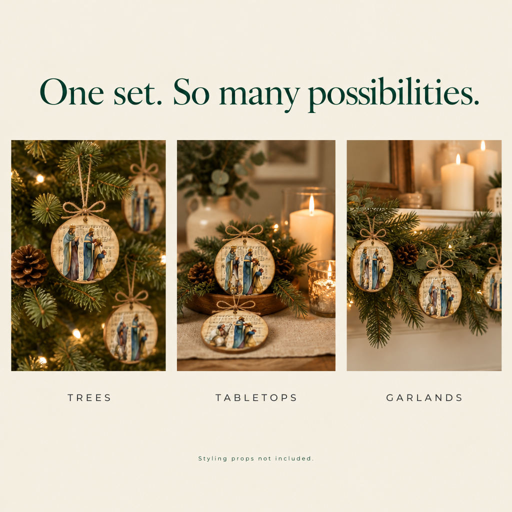 Vintage Star Nativity Wooden Ornaments – 24 Pack — possibilities